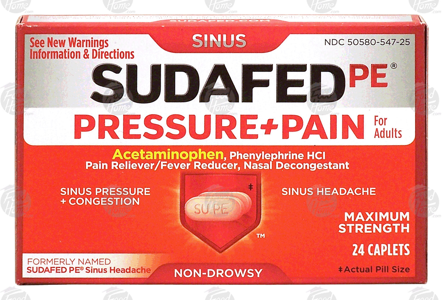 Sudafed PE pressure+pain, maximum strength pain reliever/fever reducer, nasal decongestant Full-Size Picture